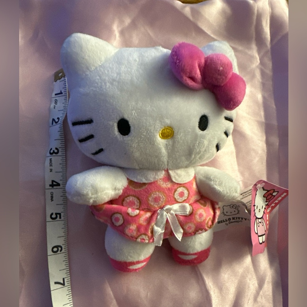 Hello Kitty 7" Medium Size Pink Donut Dress Plush Doll nwt